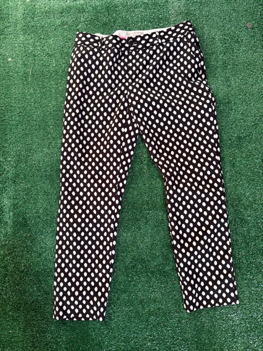 Banana Republic Black & White Polka Dot Slim Pants size 6